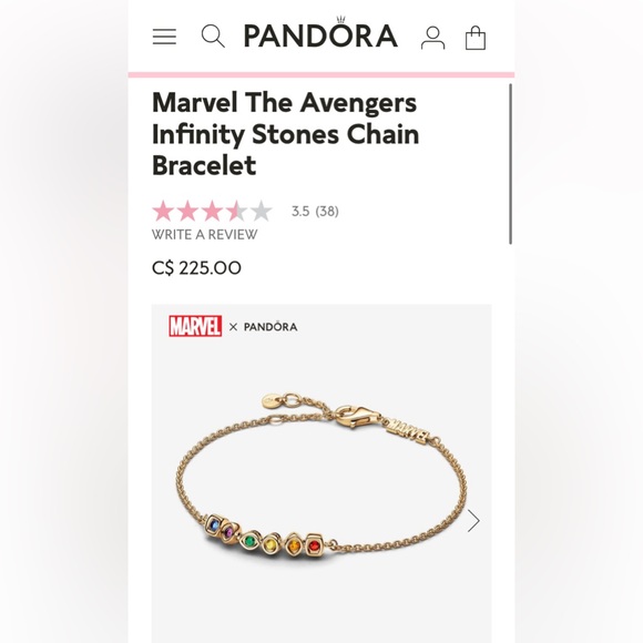 Pandora x Marvel The Avengers Infinity Stones Chain Bracelet - Picture 3 of 7